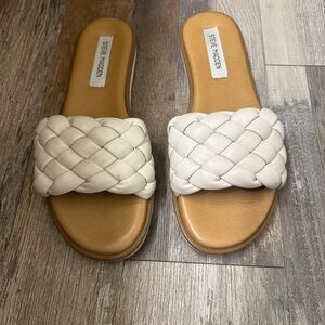Steve Madden Women's Cream Slide Sandals